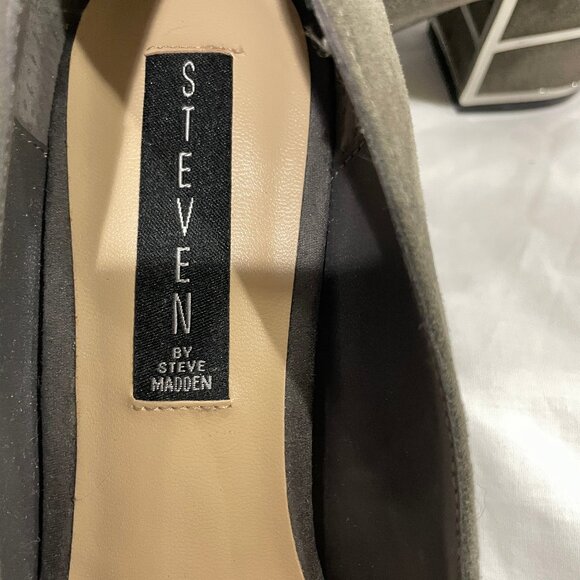 NWOB Womens Sz 8.5 Never worn Steven by Steve Madden Buena Gray 2.5" Suede Heels - Picture 3 of 14